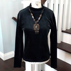 Limited America Teal Velvet Mockneck Top 🎁